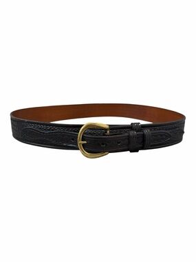 Vintage Don Hume Basket Weave River Belt Black
